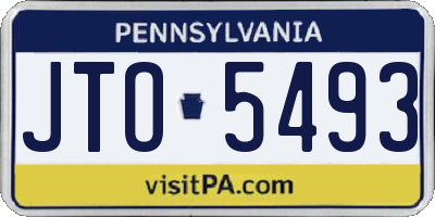 PA license plate JTO5493
