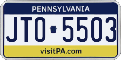 PA license plate JTO5503