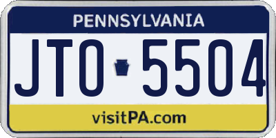 PA license plate JTO5504