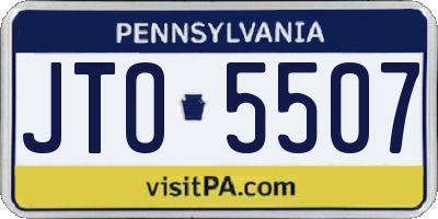 PA license plate JTO5507
