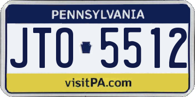 PA license plate JTO5512