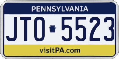 PA license plate JTO5523