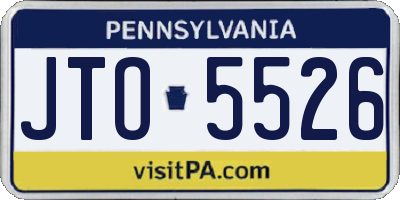 PA license plate JTO5526