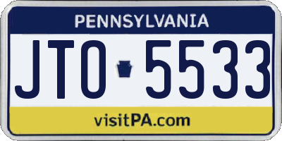 PA license plate JTO5533