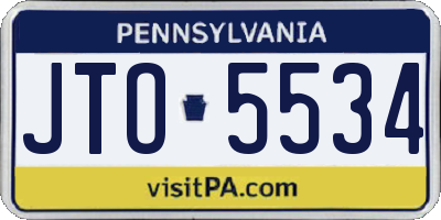 PA license plate JTO5534