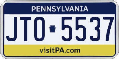 PA license plate JTO5537