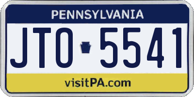 PA license plate JTO5541