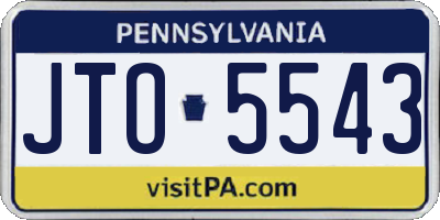 PA license plate JTO5543
