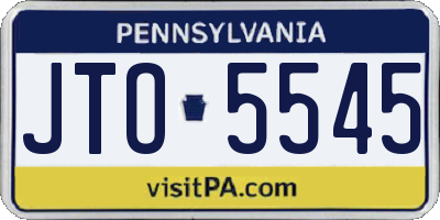 PA license plate JTO5545