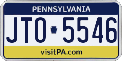 PA license plate JTO5546