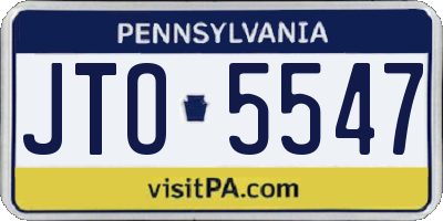 PA license plate JTO5547