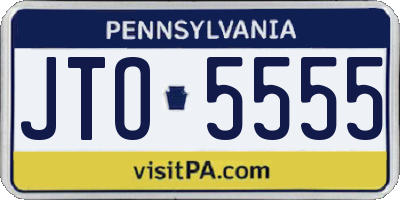 PA license plate JTO5555