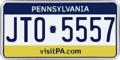 PA license plate JTO5557