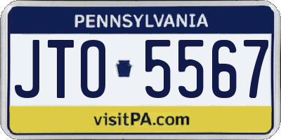 PA license plate JTO5567