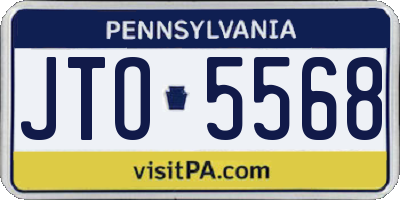 PA license plate JTO5568
