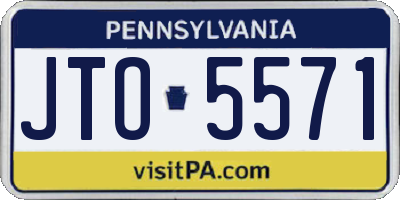 PA license plate JTO5571