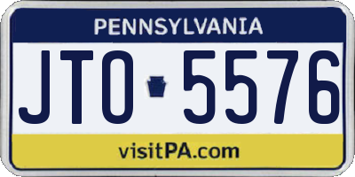 PA license plate JTO5576