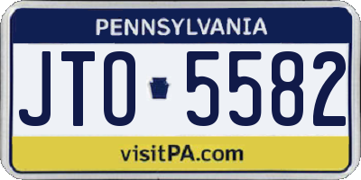PA license plate JTO5582