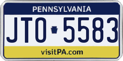 PA license plate JTO5583