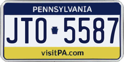 PA license plate JTO5587