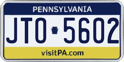 PA license plate JTO5602
