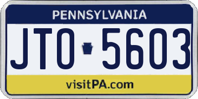PA license plate JTO5603