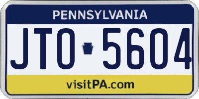 PA license plate JTO5604