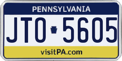 PA license plate JTO5605