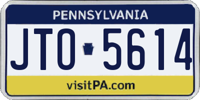 PA license plate JTO5614