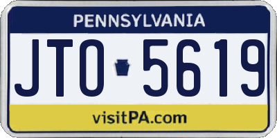 PA license plate JTO5619