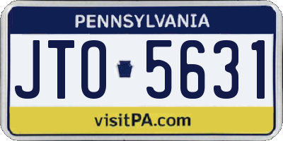 PA license plate JTO5631