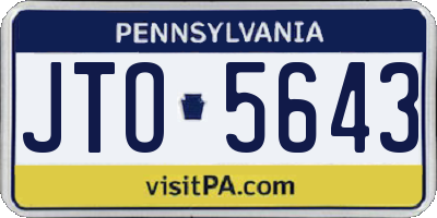 PA license plate JTO5643