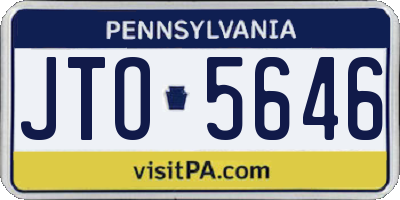 PA license plate JTO5646