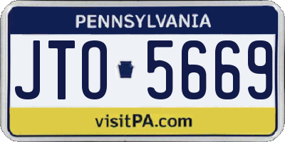 PA license plate JTO5669