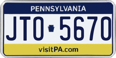 PA license plate JTO5670