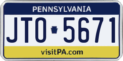 PA license plate JTO5671