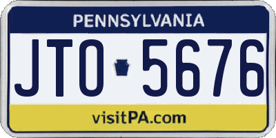 PA license plate JTO5676