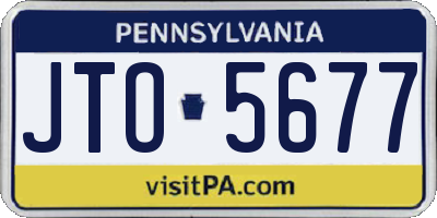 PA license plate JTO5677