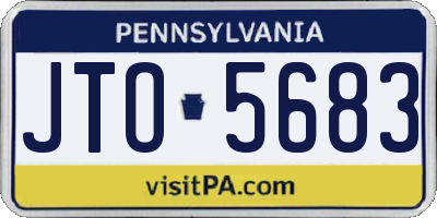 PA license plate JTO5683