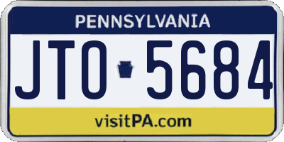 PA license plate JTO5684