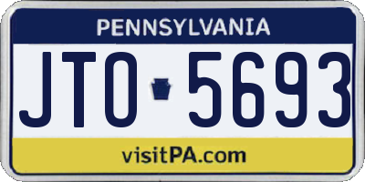 PA license plate JTO5693