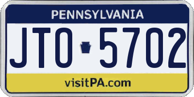 PA license plate JTO5702
