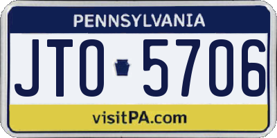PA license plate JTO5706