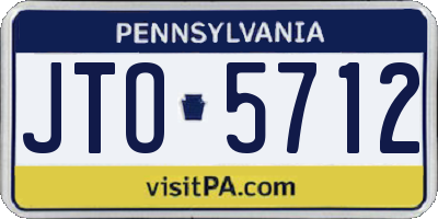 PA license plate JTO5712