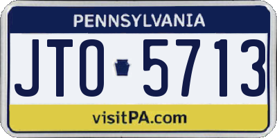 PA license plate JTO5713