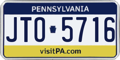 PA license plate JTO5716