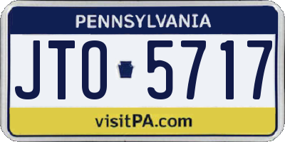 PA license plate JTO5717