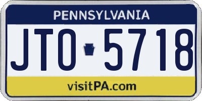 PA license plate JTO5718