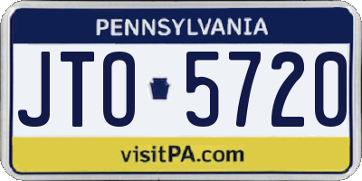 PA license plate JTO5720