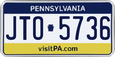 PA license plate JTO5736